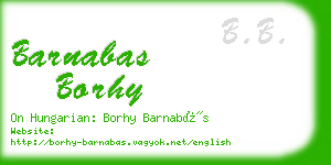 barnabas borhy business card